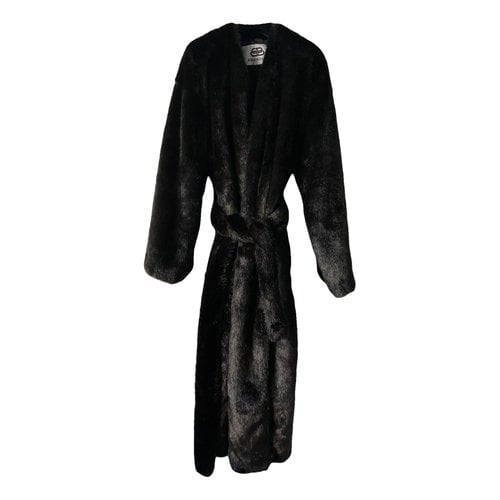 Pre-owned Balenciaga Faux Fur Coat In Brown