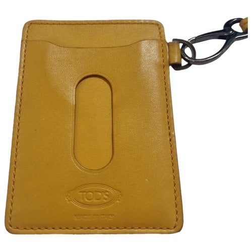 Pre-owned Tod's Leather Card Wallet In Yellow