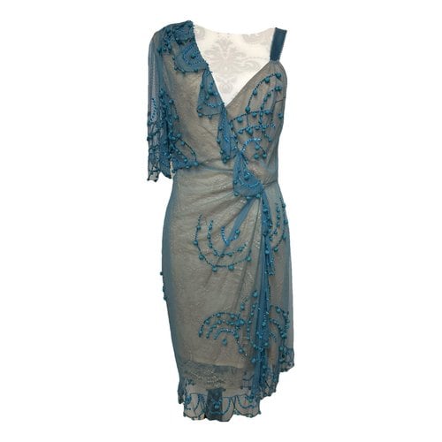 Pre-owned La Perla Silk Mid-length Dress In Blue