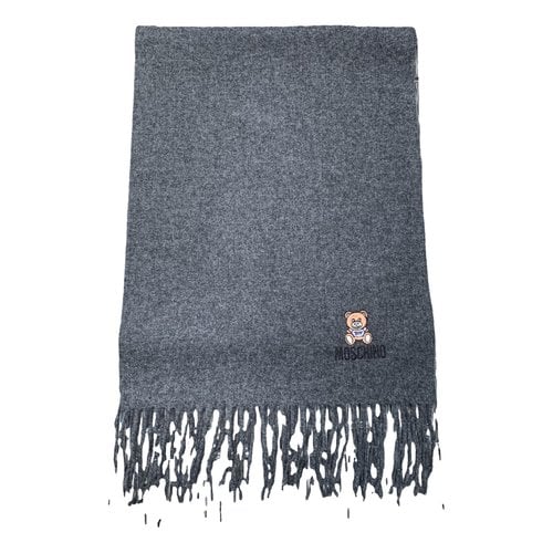 Pre-owned Moschino Wool Scarf & Pocket Square In Grey