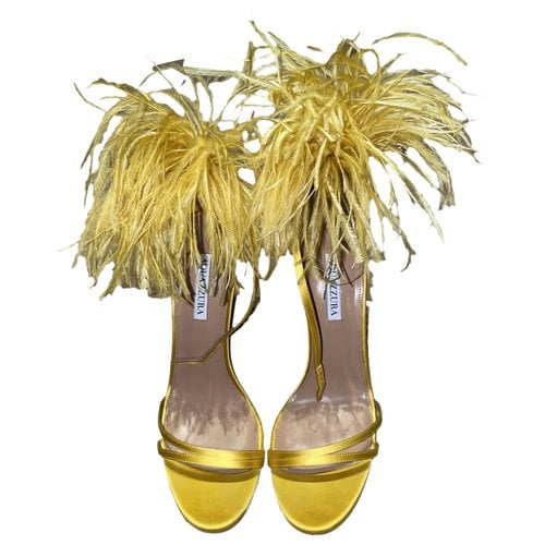 Pre-owned Aquazzura Cloth Heels In Yellow