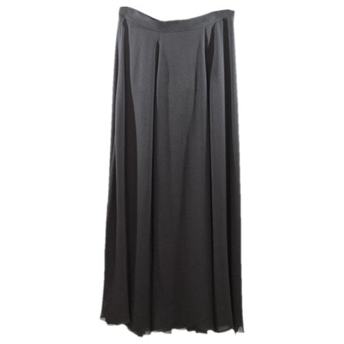 Pre-owned Max & Moi Silk Maxi Skirt In Black