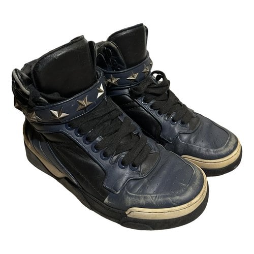 Pre-owned Givenchy Leather Trainers In Blue