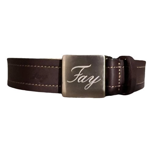 Pre-owned Fay Leather Belt In Brown