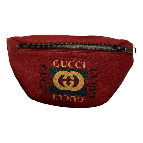 Pre-owned Gucci Leather Mini Bag In Red