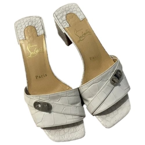 Pre-owned Christian Louboutin Leather Mules & Clogs In White