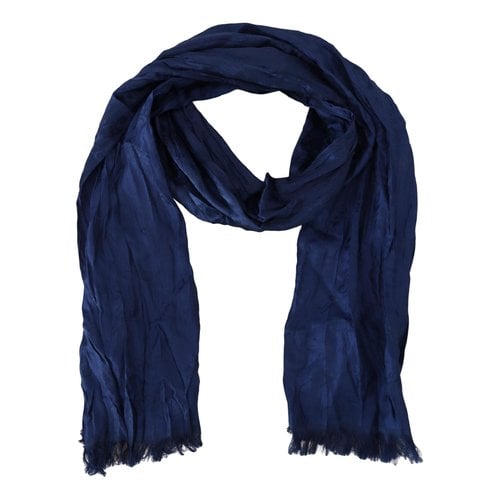 Pre-owned Costume National Silk Scarf In Blue