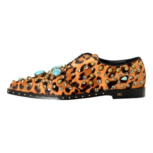 Pre-owned Dolce & Gabbana Exotic Leathers Flats In Multicolour