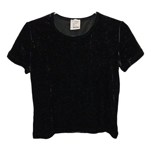 Pre-owned Moschino Cheap And Chic Glitter T-shirt In Black