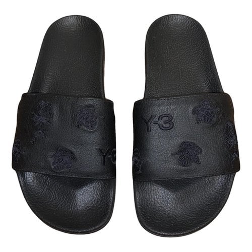 Pre-owned Y-3 By Yohji Yamamoto Vegan Leather Mules & Clogs In Black