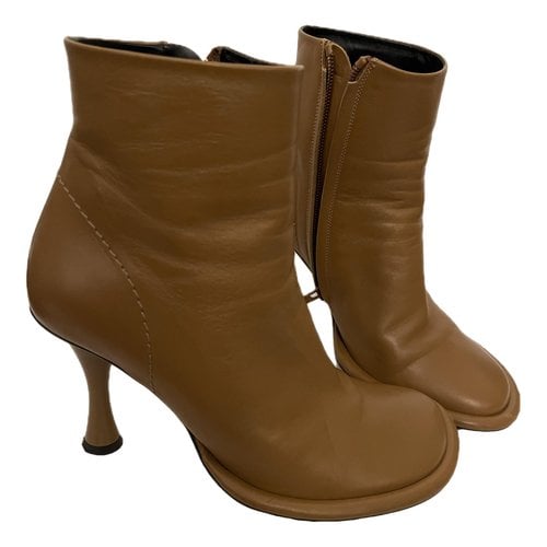 Pre-owned Proenza Schouler Leather Ankle Boots In Brown