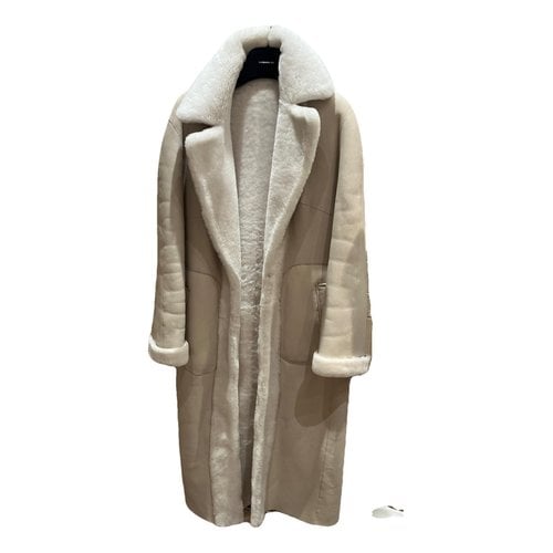 Pre-owned Barbara Bui Leather Coat In White