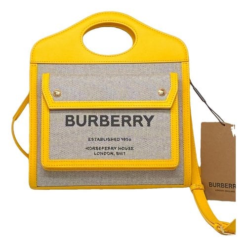 Pre-owned Burberry Pocket Tote In Yellow