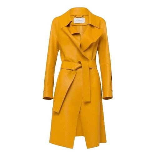 Pre-owned Dorothee Schumacher Leather Jacket In Yellow