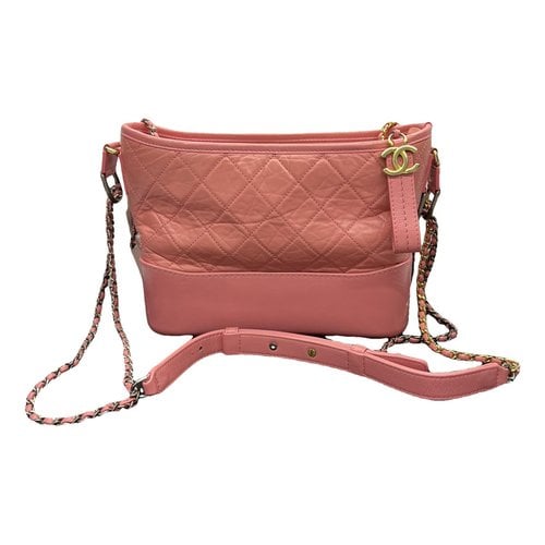 Pre-owned Chanel Gabrielle Leather Crossbody Bag In Pink