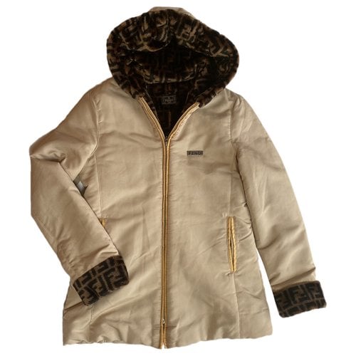 Pre-owned Fendi Faux Fur Jacket In Brown