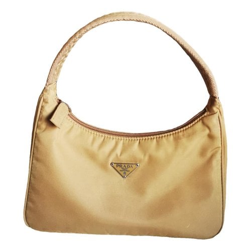 Pre-owned Prada Tessuto Cloth Mini Bag In Beige