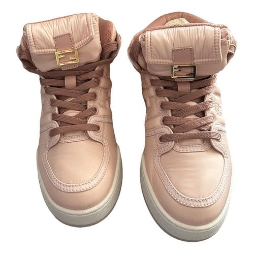 Pre-owned Fendi Leather Trainers In Pink