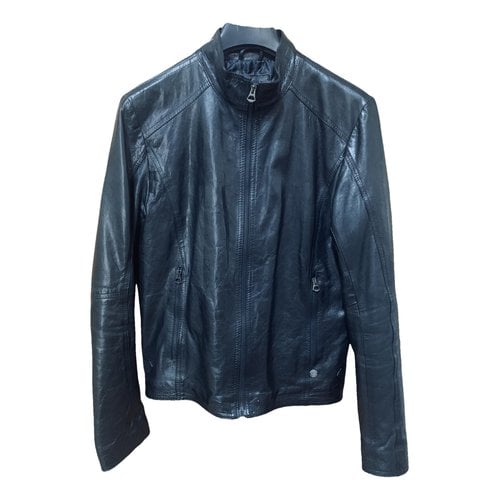 Pre-owned Rifle Leather Jacket In Black
