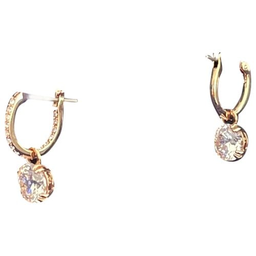 Pre-owned Swarovski Pink Gold Earrings