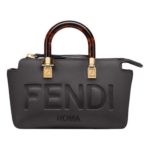 Pre-owned Fendi By The Way Leather Mini Bag In Black