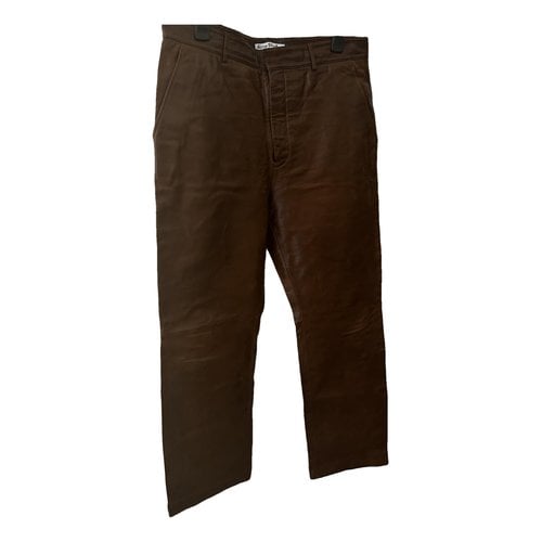 Pre-owned Acne Studios Leather Trousers In Brown