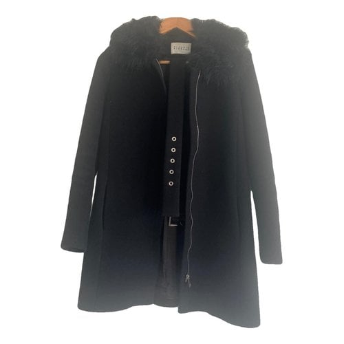 Pre-owned Claudie Pierlot Fall Winter 2020 Faux Fur Coat In Black