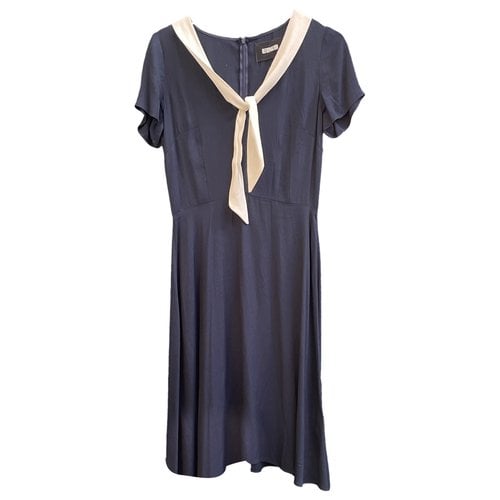 Pre-owned Reformation Mid-length Dress In Navy