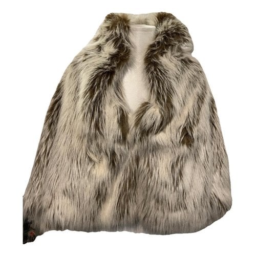 Pre-owned Vivienne Westwood Anglomania Faux Fur Short Vest In Beige