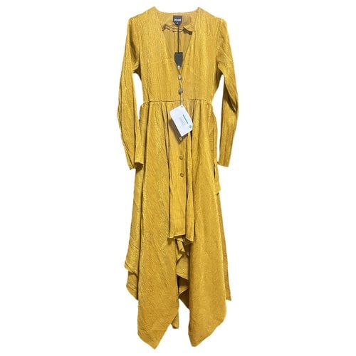 Pre-owned Roberto Cavalli Maxi Dress In Gold