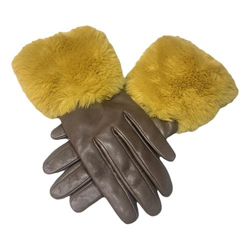 Pre-owned Kate Spade Leather Gloves In Brown