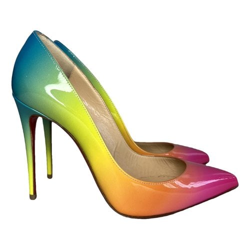 Pre-owned Christian Louboutin Pigalle Patent Leather Heels In Multicolour