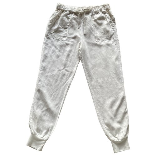 Pre-owned Joie Linen Trousers In White