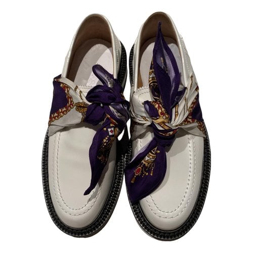 Pre-owned Maison Margiela Leather Flats In White