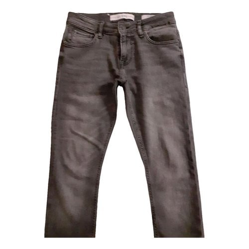 Pre-owned Guess Straight Jeans In Grey
