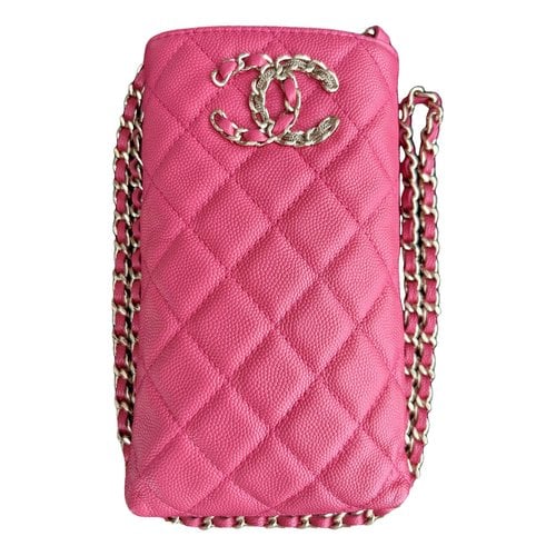 Pre-owned Chanel Cambon Leather Crossbody Bag In Pink