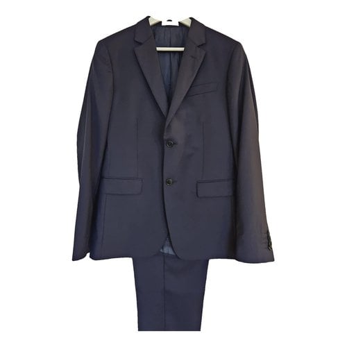 Pre-owned Moschino Wool Suit In Navy