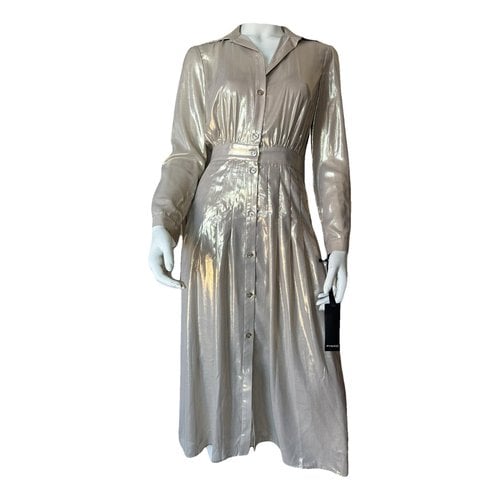 Pre-owned Pinko Mid-length Dress In Gold