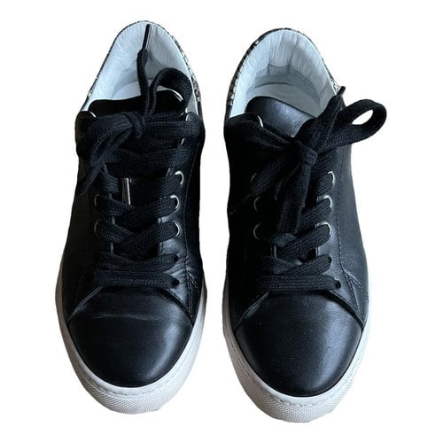 Pre-owned Barbara Bui Leather Trainers In Black