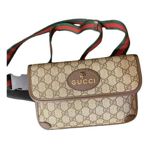 Pre-owned Gucci Neo Vintage Cloth Crossbody Bag In Grey