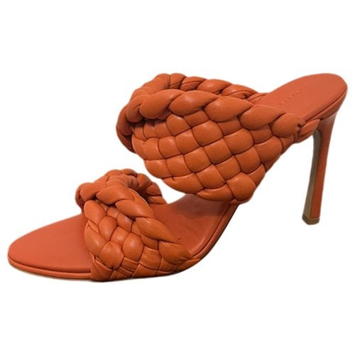 Pre-owned Bottega Veneta Padded Leather Sandals In Orange