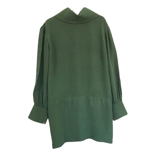 Pre-owned Fendi Silk Mid-length Dress In Green