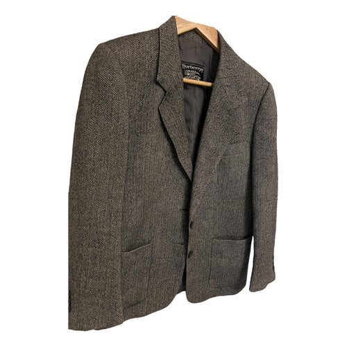 Pre-owned Burberry Wool Blazer In Silver