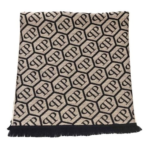 Pre-owned Philipp Plein Wool Scarf & Pocket Square In Brown