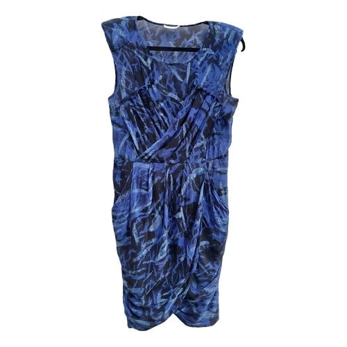 Pre-owned Whistles Silk Mid-length Dress In Blue