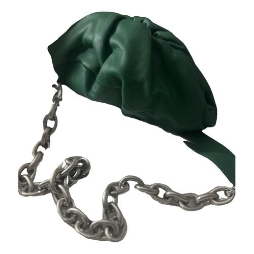 Pre-owned Bottega Veneta Pouch Leather Clutch Bag In Green