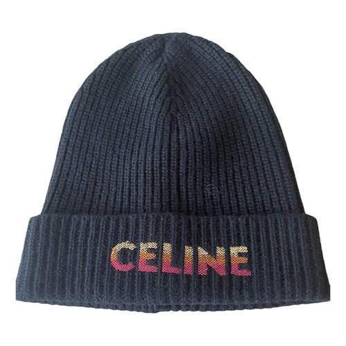 Pre-owned Celine Wool Beanie In Black