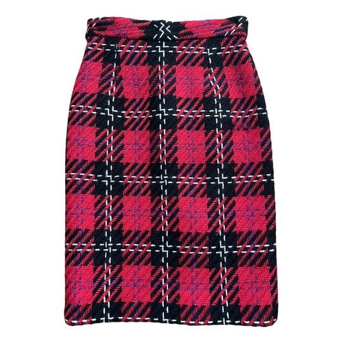 Pre-owned Miu Miu Wool Mid-length Skirt In Red