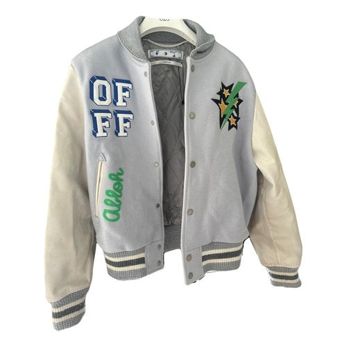 Pre-owned Off-white Leather Jacket In Blue