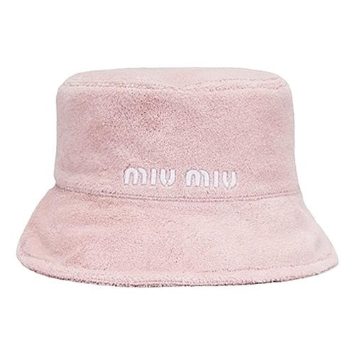 Pre-owned Miu Miu Cloth Hat In Pink